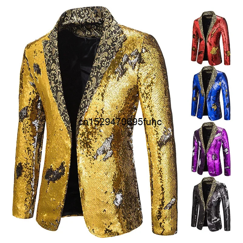 Men'S Grooming Club - 2025 aaa Blazer Shiny Sequin Shawl