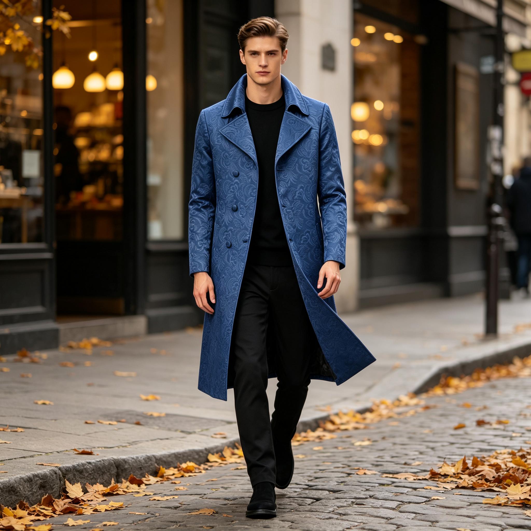 Men Luxury Jacquard Long Trenc - Men'S Grooming Club recension och pris