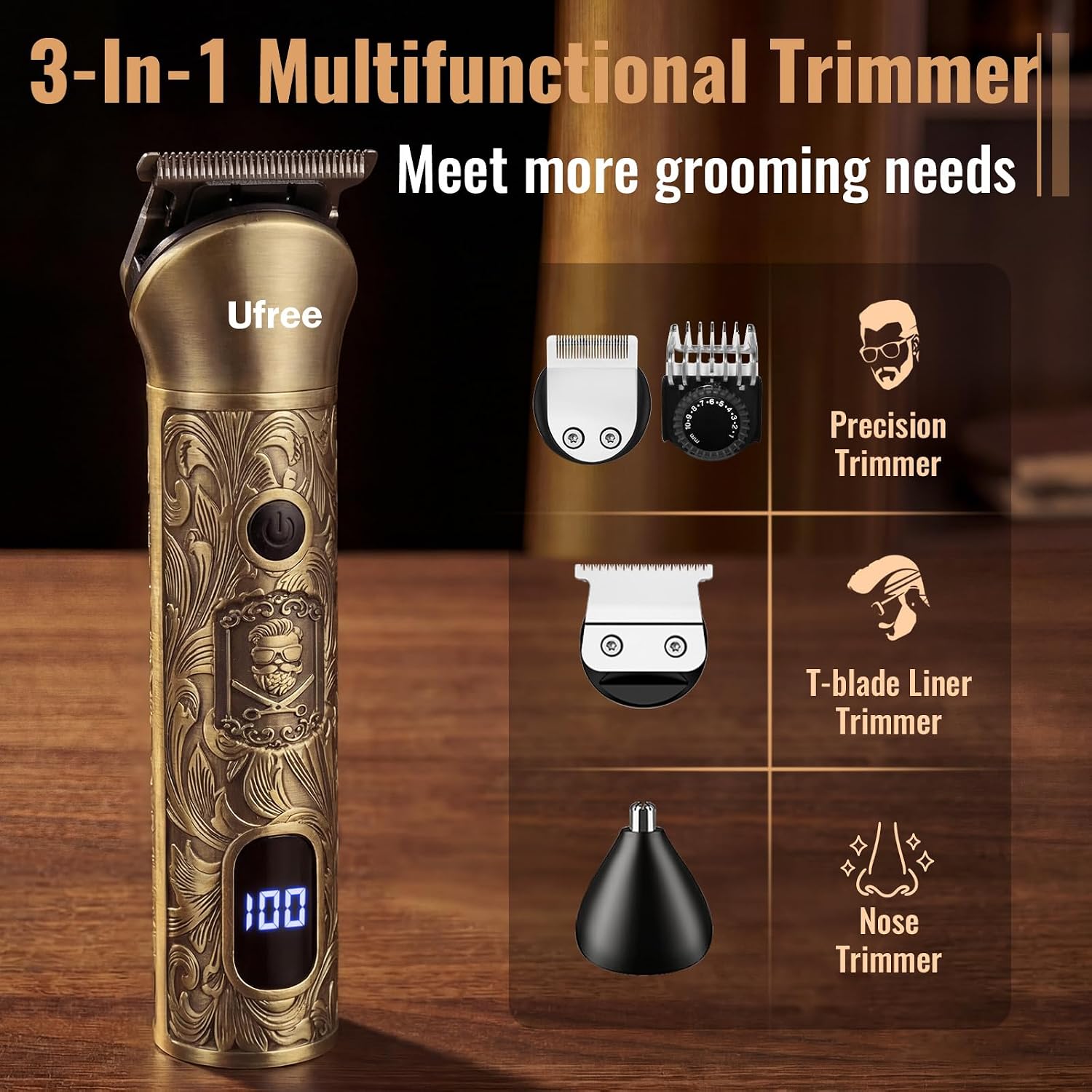 Beard Trimmer Hair Clippers fo - Mens Grooming Kit Gift Set recension och pris